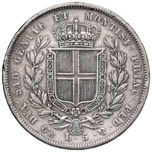 Savoy Coins - Charles Albert (1831-1849) 5 Lire 1831 G Cross...