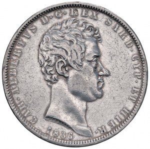 Savoy Coins - Charles Albert (1831-1849) 5 Lire 1836 G - Nom...