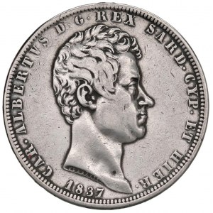 Savoy Coins - Carlo Alberto (1831-1849) 5 Lire 1837 G - Nom...