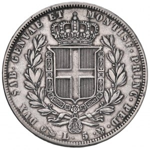 Savoy Coins - Charles Albert (1831-1849) 5 Lire 1837 G - Nom...