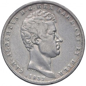 Savoy Coins - Carlo Alberto (1831-1849) 5 Lire 1837 T - Nom...