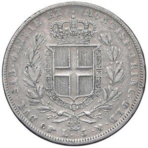 Savoy Coins - Charles Albert (1831-1849) 5 Lire 1837 T - Nom...