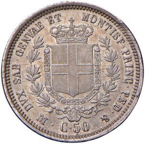Savoy Coins - Victor Emmanuel II (1849-1861) 50 cents...
