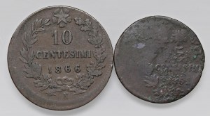 Savoy Coins - Victor Emmanuel II (1861-1878) Lot of two...