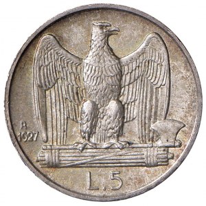 Savoy Coins - Victor Emmanuel III (1900-1946) 5 Lire 1927...