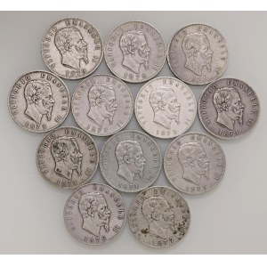 Savoy Coins - Vittorio Emanuele II (1861-1878) Lotto di dod...