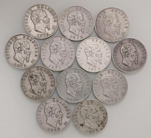Savoy Coins - Victor Emmanuel II (1861-1878) Lot of twelve...