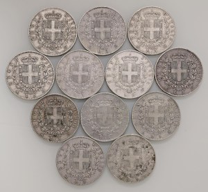 Savoy Coins - Victor Emmanuel II (1861-1878) Lot of twelve...