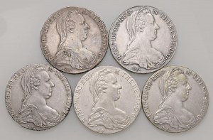 Savoy Coins - Lot of 5 1780 thalers as pictured. For examination...