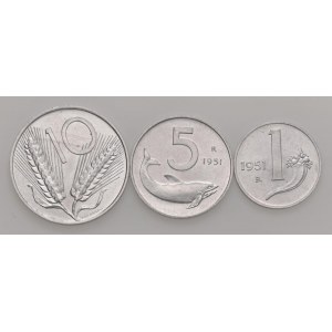 Italian Republic - Repubblica Italiana - 10, 5 e Lira 1951 - Lot...
