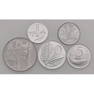 Talianska republika - 100, 10, 5, 2 a 19 lír...