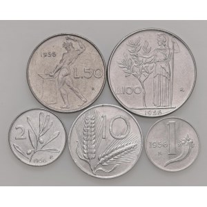 Italian Republic - Repubblica Italiana - 100, 50, 10, 2 e Lira 1...