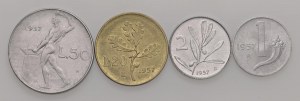 Italian Republic - Italian Republic - 50, 20, 2 and Lira 1957 -...