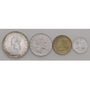Italian Republic - Italian Republic - 500, 50, 20 and Lira 1957...