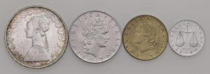 Italian Republic - Italian Republic - 500, 50, 20 and Lira 1957...