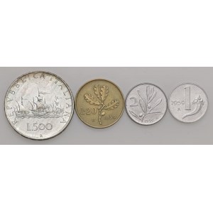 Italian Republic - Repubblica Italiana - 500, 20, 2 e Lira 1959 ...