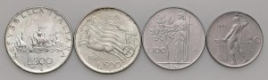 Italian Republic - Italian Republic - 500, 100 and 50 Lira 1961...