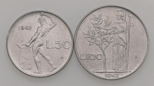 Italian Republic - Italian Republic - 100 and 50 Lire 1962 - Lo...