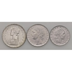 Italian Republic - Repubblica Italiana - 500, 100 e 50 Lire 1964...