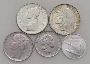 Italian Republic - Italian Republic - 500, 100, 50 and 10 Lire ...