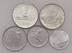 Italian Republic - Italian Republic - 500, 100, 50 and 10 Lire ...