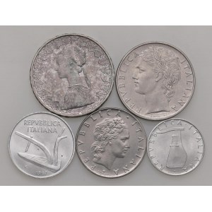 Italian Republic - Repubblica Italiana - 500, 100, 50 e 10 e 5 L...