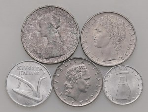 Italian Republic - Italian Republic - 500, 100, 50 and 10 and 5 L...