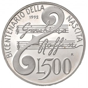 Italian Republic - Repubblica italiana - 500 lire 1992 Rossini i...