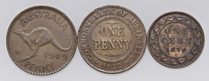 Foreign coins - AUSTRALIA Lot of three CU coins as per f...