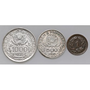 Foreign coins - BRAZIL 1,000 and 500 Reis 1913 - AG (g 10.00 +...