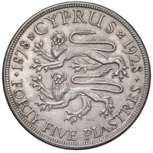 Foreign coins - CIPRO Giorgio V (1910-1936) 45 Piastre 1928 -...