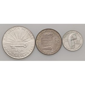Foreign coins - CUBA Peso, 50 e 25 Centavos 1953 - KM 29, 28,...