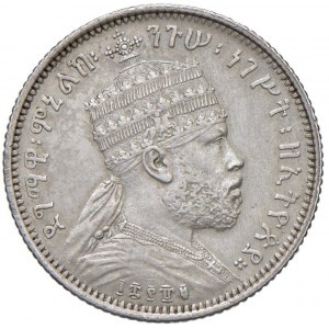 Foreign coins - ETIOPIA Menelik II (1889-1913) Quarto di Birr...
