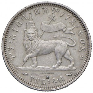 Foreign coins - ETIOPIA Menelik II (1889-1913) Quarto di Birr...