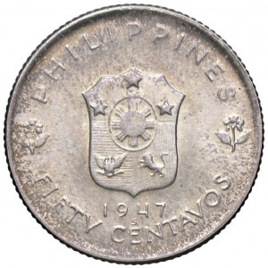 Foreign coins - PHILIPPINE 50 Centavos 1947 - KM 184 AG (g 10,...