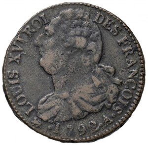 Foreign coins - FRANCE Louis XVI (1774-1792) 2 Sols 1792 A -...