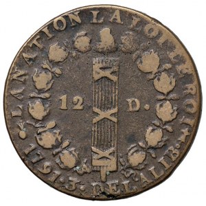 Foreign coins - FRANCE Louis XVI (1774-1792) 12 Deniers 1791...