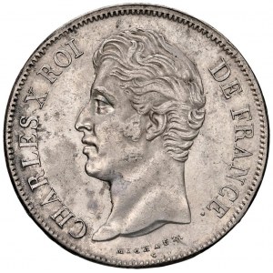 Foreign coins - FRANCIA Carlo X (1824-1830) 5 Franchi 1827 MA...
