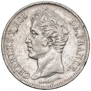 Foreign coins - FRANCE Charles X (1824-1830) 5 Francs 1828 D ...