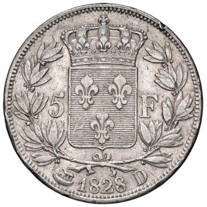 Foreign coins - FRANCIA Carlo X (1824-1830) 5 Franchi 1828 D ...