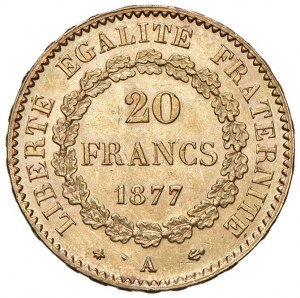 Foreign coins - FRANCE 20 Francs 1877 A - KM 825 AU (g 6.46...