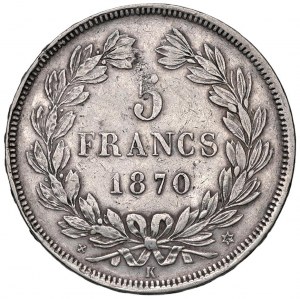 Foreign coins - FRANCE 5 Francs 1870 K - KM 818 AG (g 24.80...