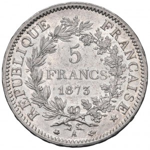 Foreign coins - FRANCIA 5 Franchi 1873 A - KM 820.1 AG (g 25,...