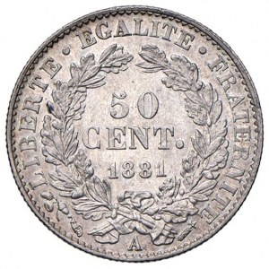 Foreign coins - FRANCIA 50 Cents 1881 A - KM 834 AG (g 2,48)...