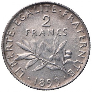 Foreign coins - FRANCE 2 Francs 1899 - KM 845.1 AG (g 9.99)...