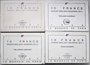 Foreign coins - FRANCE Lot of 4 packs : 10 francs 198...