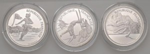 Foreign coins - FRANCE Lot of 3 packs Olympic Games Alber...
