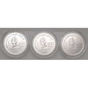 Foreign coins - FRANCIA Lotto di 3 confezioni olimpiadi Alber...