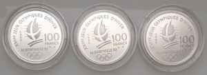 Foreign coins - FRANCE Lot of 3 packs Olympic Games Alber...