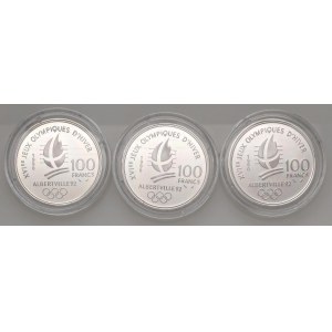 Foreign coins - FRANCIA Lotto di 3 confezioni olimpiadi Alber...